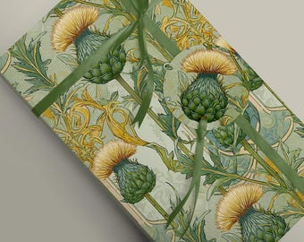 Scottish Thistle Wrapping Paper - Tissue Paper Sheets: Art Nouveau Golden Flowers