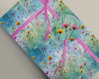 Watercolour Floral Wrapping & Tissue Paper | Soft Botanical Gift Wrap | Cottagecore Flowers | Eco Friendly Packaging