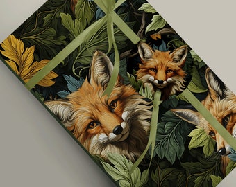 Unique Fox in the Forest Illustration Wrapping Paper - Make Your Presents Stand Out! Decorative Gift Wrap Paper 100gsm