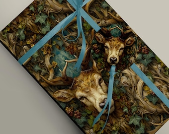 Stag Deer in the Forest, Unique Wrapping, British Wildlife for Animal Lovers Birthday Gift Wrap Paper 100gsm