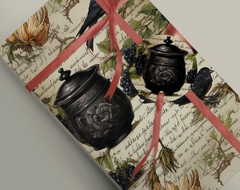 Magical Witches' Ingredients Cooking & Wrapping Paper, Cauldron, Mythology, Witchcraft, Cottagecore Gift Wrap Paper 100gsm