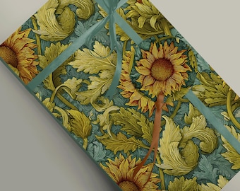 Sunflower Wrapping Paper inspired by William Morris - Opulent Arts and Crafts Style Luxury Recyclable Paper 100gsm Art Nouveau