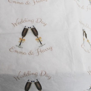 Custom Printed Wedding Tissue Wrapping Paper, Your Logo, Name or Message, Acid Free Paper Packaging, Personalised Tissue Wrapping, Print On