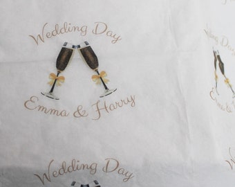 Custom Printed Wedding Tissue Wrapping Paper, Your Logo, Name or Message, Acid Free Paper Packaging, Personalised Tissue Wrapping, Print On