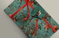 Teal Blue Chinoiserie Inspired Floral Gift Wrap - 100gsm Wrapping Paper and 19gsm Genuine Tissue Paper Craft Decoupage Scrapbook Journaling