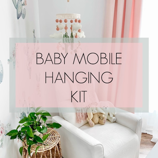 Baby Mobile Hanging Kit, Macrame Cord, Ceiling Hook, Nursery Decor, Crib Mobile, Mobile Hanger, DIY