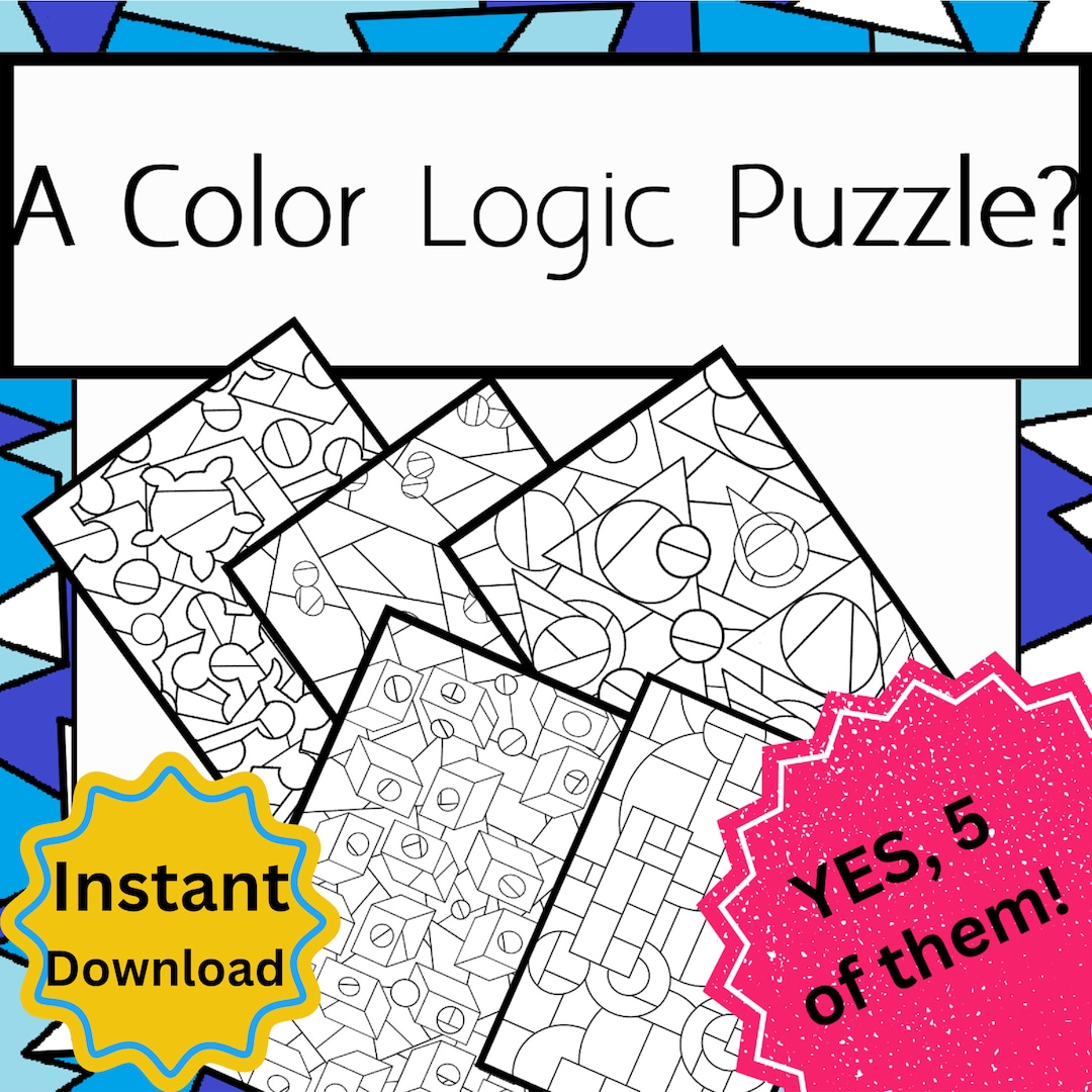 Five Logic Color Puzzles to Challenge the Brain, Suitable for Tweens ...