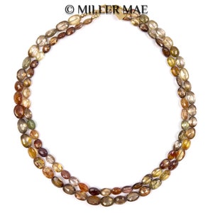 Collier double brin spinelle à facettes multicolores Collier de déclaration spinelle de qualité AAA Collier de perles de pierres précieuses image 6