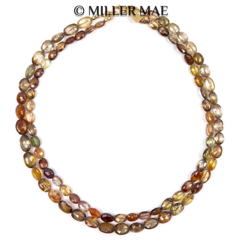 Collier double brin spinelle à facettes multicolores Collier de déclaration spinelle de qualité AAA Collier de perles de pierres précieuses image 6