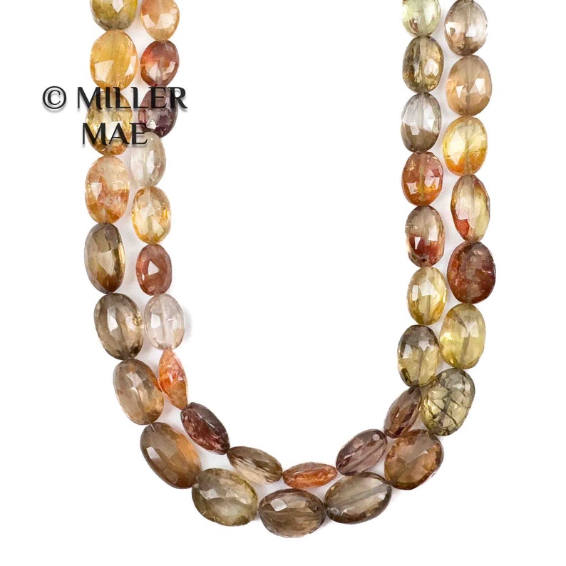 Collier double brin spinelle à facettes multicolores Collier de déclaration spinelle de qualité AAA Collier de perles de pierres précieuses image 1