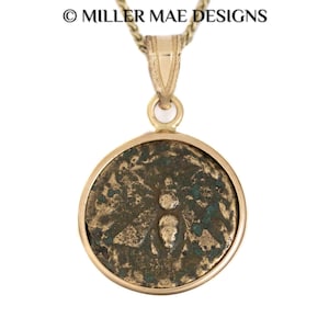 ARTEMIS BEE (200 B.C.) Ancient Greek Coin Pendant Necklace | 14k Gold Real Ancient Greece Coin Necklace | Gold Greek Coin Necklace