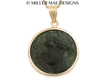 PERSEPHONE (275-215 B.C.) Real Ancient Greek Coin Necklace | Goddess Coin Necklace | Hades Pendant Necklace | Ancient Roman Coin Necklace