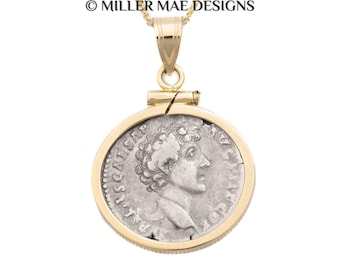 MARCUS AURELIUS/PIUS (138-161 A.D.) Ancient Roman Coin Pendant Necklace |  Ancient Roman Antoninus Pius Silver Denarius Coin Necklace