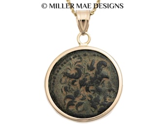 ZEUS (27 BC-14 AD) Real Ancient Greek Coin Pendant Necklace | 14k Gold Real Ancient Greek Coin Necklace | Ancient Greek God Coin Pendant