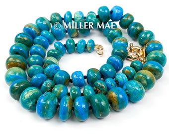 Large AAA Quality Peruvian Opal Statement Necklace | Turquoise Opal Necklace | Candy Necklace | Blue Opal Necklace