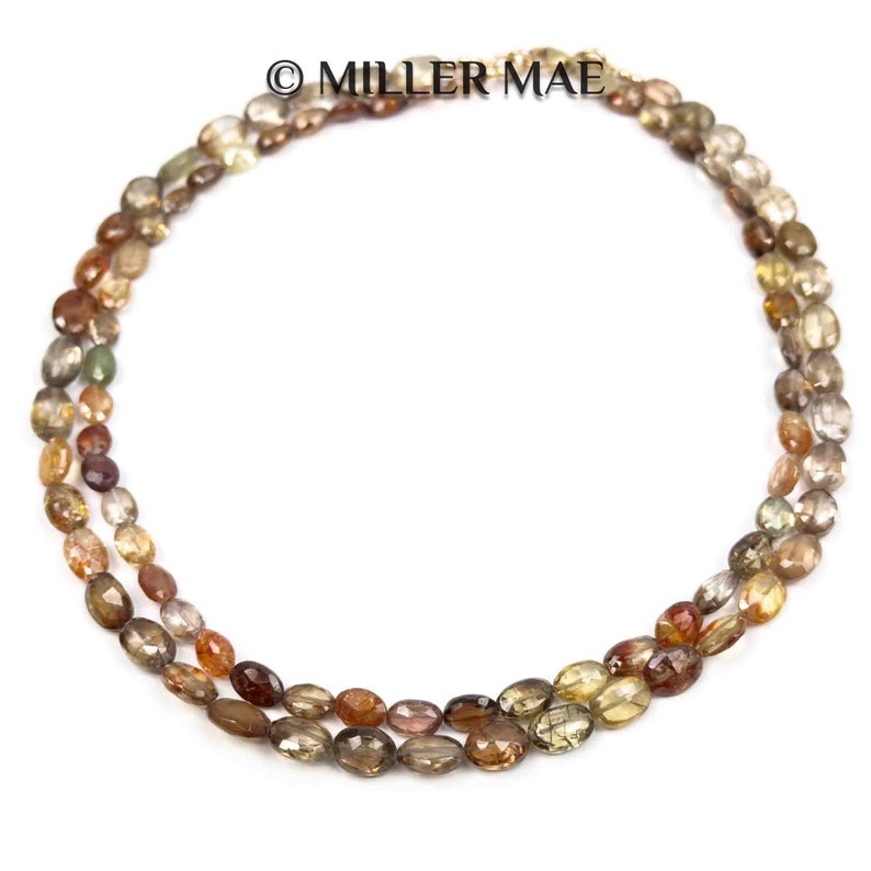 Collier double brin spinelle à facettes multicolores Collier de déclaration spinelle de qualité AAA Collier de perles de pierres précieuses image 4