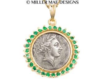 PERSEPHONE (340-330 B.C.) Real Ancient Greek Coin Necklace | Goddess Coin Necklace | Hades Pendant Necklace | Ancient Kore Coin Necklace