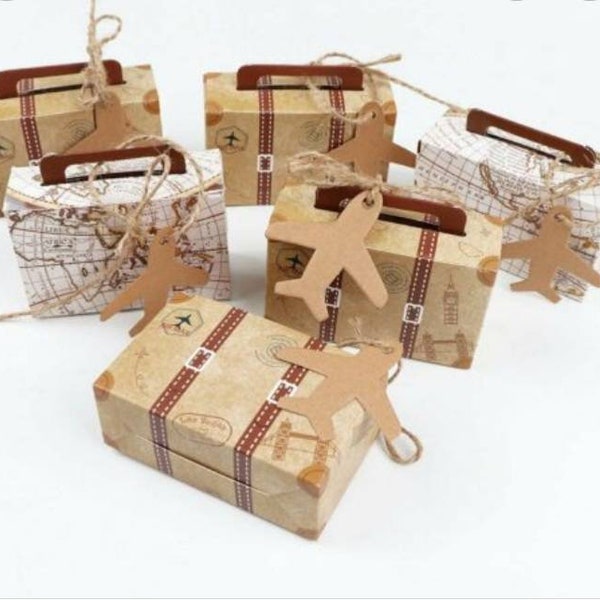 Suitcase wedding favours