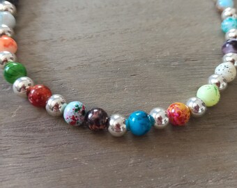 Beaded necklace, colorful necklace, gift for women, fashion necklace