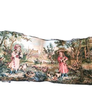 Vintage French Pictorial Romantic View Tapestry