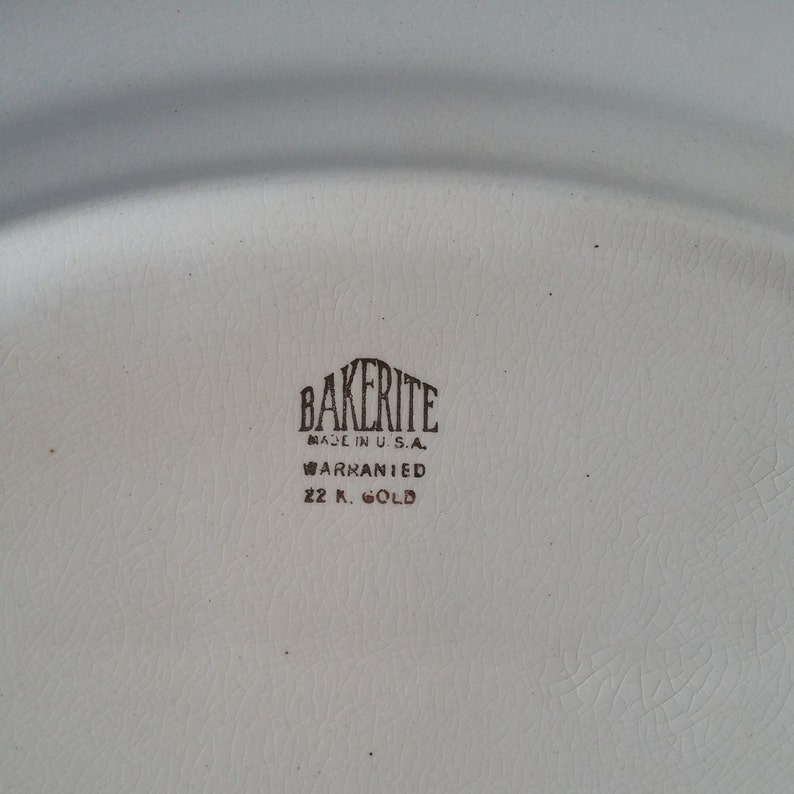 Vintage Bakerite Spring Platter | Harker China Floral Gold Rim - Etsy