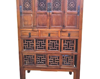 RARE Find! Beautiful Vintage Asian Storage Cabinet With Black