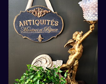 French Country Antiqued Sign | Handmade Dimensional Plaque 16x12
