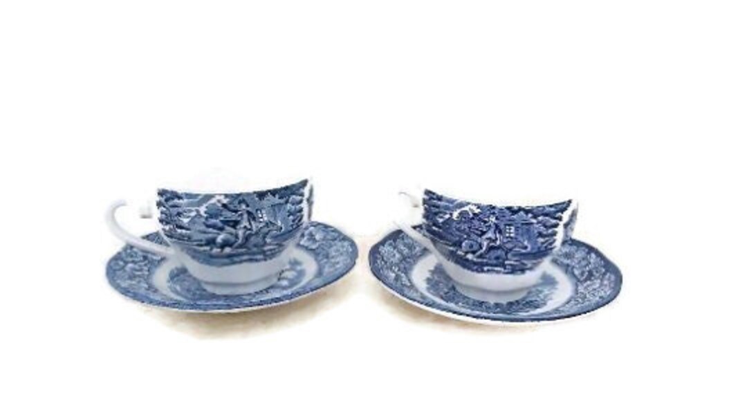 Liberty Tea Cups Coach Blue Tea Cups Blue Tea Cups Paul Etsy