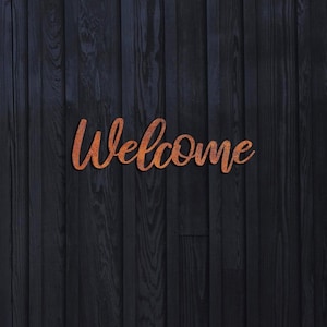 Corten Steel Welcome Sign: Rustic Metal Wall Art