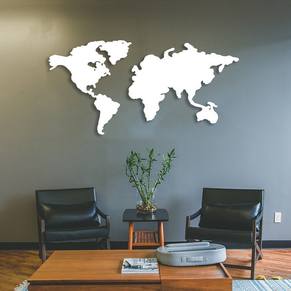 Metal World Map Etsy