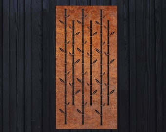 Corten Stahl Wandplatte Bambus, Garten Rostige Bambus Wandplatte, Sichtschutz Corten Stahl Wandplatte Bambus