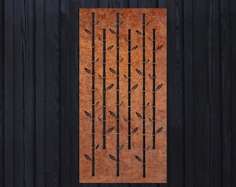 Corten Steel Wall Panel Bamboo, Garden Rusty Bamboo Wall Panel, Privacy Screen Corten Panel Bamboo