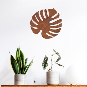 Monstera Leaf Corten Steel Wall Art - Garden Wall Decor - Rusty Leafs Wall Art - Metal Wall Art