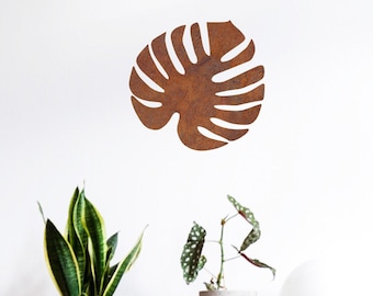 Cortenstaal monsterablad muurkunst - Rusty Garden Decor