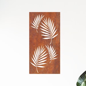 Corten Steel Wall Art Panel: Rusted Metal Outdoor Decoration