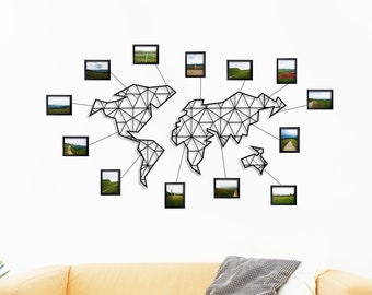 Geometric Metal World Map Wall Art: Modern Steel Decor