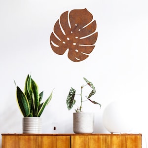 Monstera Leaf Corten Steel Wall Art - Rusted Leafs Metal Wall Art - Garden Rusty Decorations