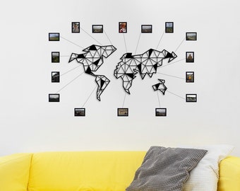 Metal Wall Art World Map - World Map Metal, Traveler Gift, Metal World Map, Steel World Map, Christmas Gift Wall Art