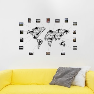 Carte du monde d’art mural en métal - Carte du monde en métal, Cadeau de voyageur, Carte du monde en métal, Carte du monde en acier, Art mural cadeau de Noël