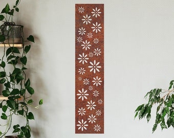 Flowers Corten Steel Wall Panel - Garden Wall Panel - Yard Rusted Wall Decorations