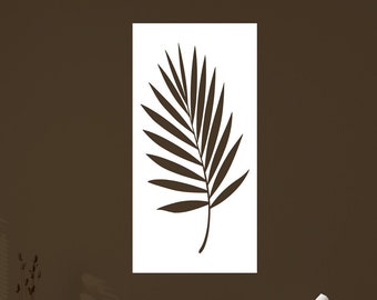 White Metal Palm Leaf Wall Art: Tropical Steel Panel