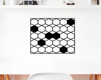 Honeycomb Metal Wall Art: Magnetic Memo Board