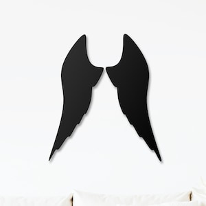Matte Black Metal Angel Wings Wall Art Decor