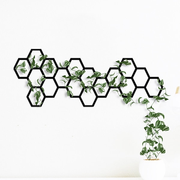 Metal trellis planter, wall plant trellis, Garden Wall Trellis, Indoor Plant Trellis, Honeycomb Wall Planter Trellis, Metal Wall Trellis
