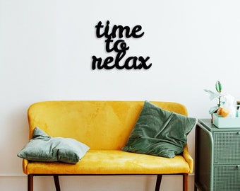 Time to Relax Metal Sign - Bedroom Wall Art