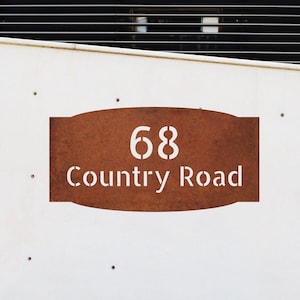Custom Corten Steel Signboard: Rusty Address Plaque, House Number