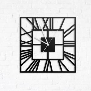 Horloge murale carrée en métal : déco loft industriel