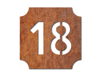 Placa de número de casa personalizada de acero corten: Letrero de metal oxidado