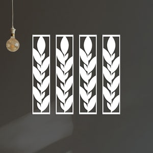 White Steel Wall Art: Four Metal Nature Panels