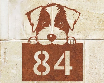 Letrero de perro de acero corten personalizado: Arte mural de metal oxidado personalizado